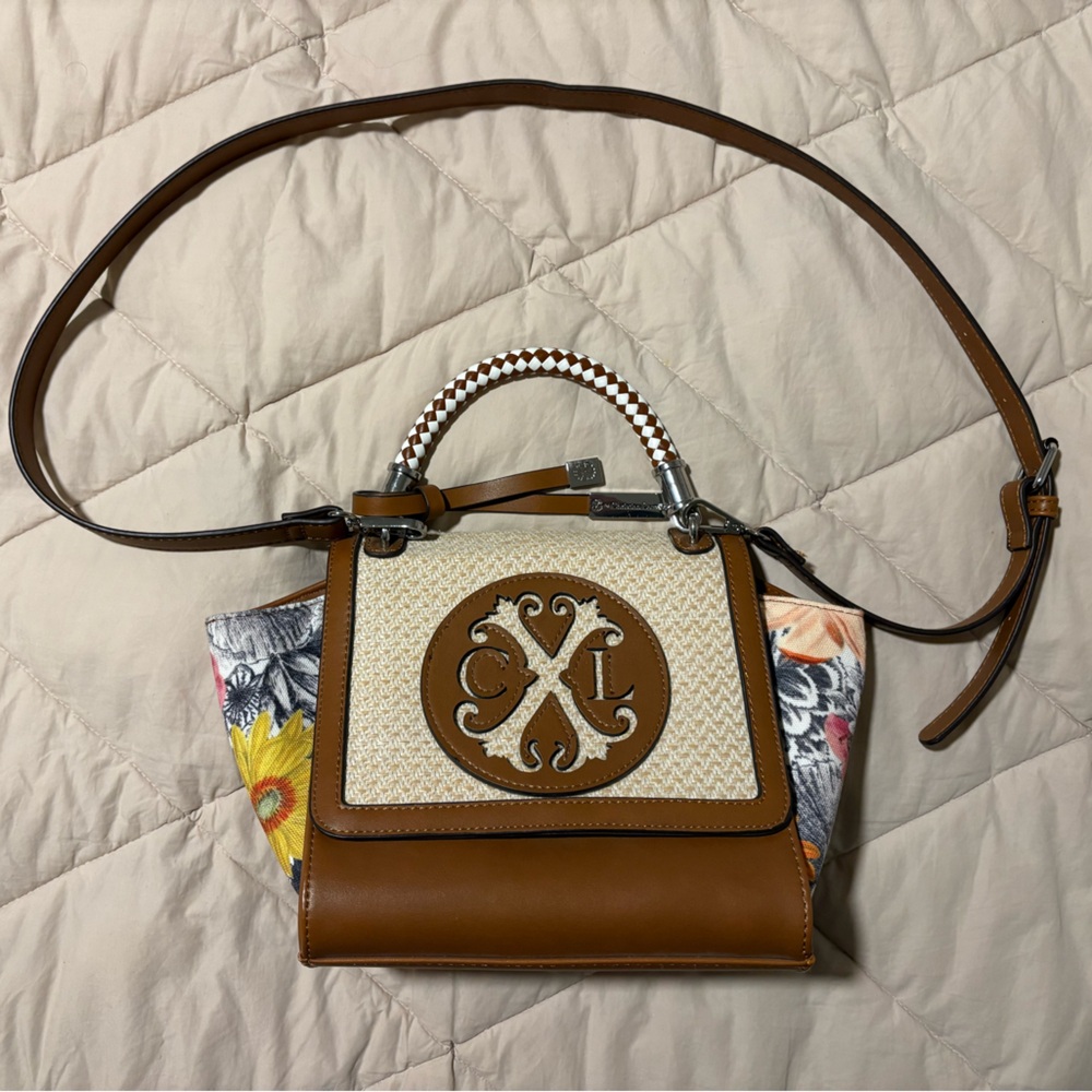 Christian Lacroix Brown and Cream Crossbody Bag